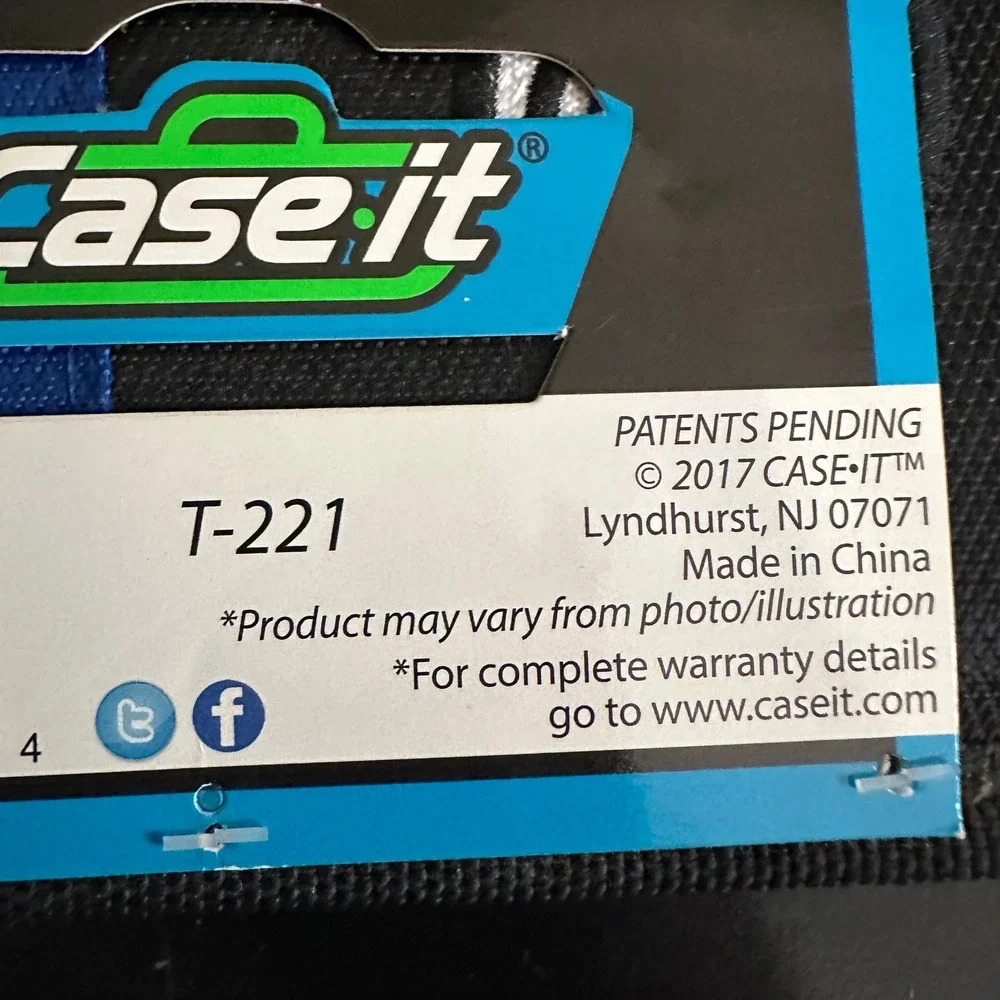 Case-it The Classic T-221 3-Ring Zipper Binder 2 Inch Blue Black School Office